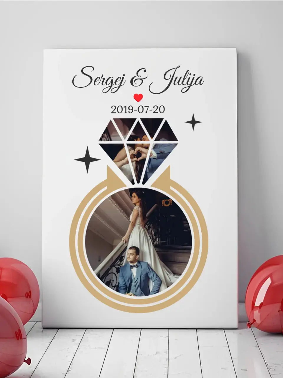 Jūsų nuotraukos deimanto pavidalo ant drobės Drobe - dovanokis.lt