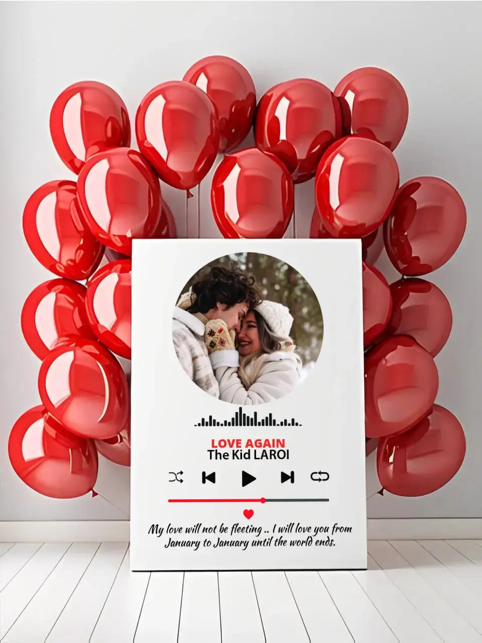 Muzikos grotuvas su nuotrauka ir tekstu Customizer - dovanokis.lt