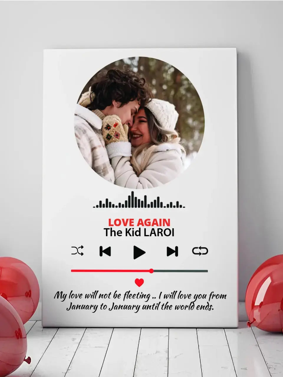 Muzikos grotuvas su nuotrauka ir tekstu Customizer - dovanokis.lt