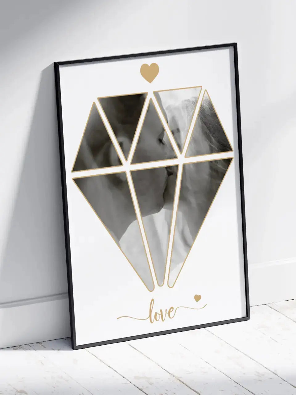 Personalizuotas Deimanto formos Meilės plakatas su jūsų nuotrauka Poster - dovanokis.lt
