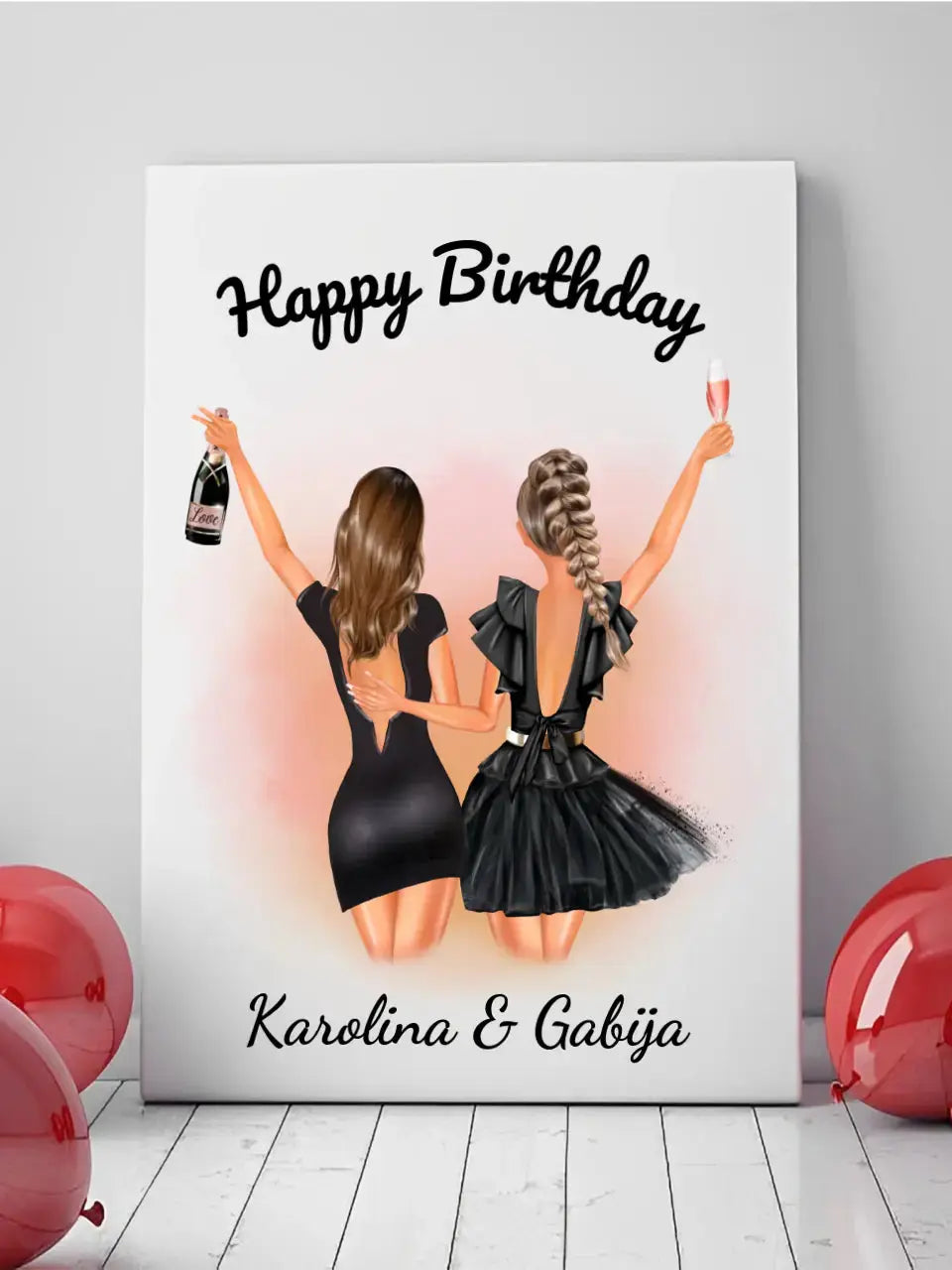 Personalizuotos gimtadienio merginos iliustraciją ant drobės Drobe - dovanokis.lt