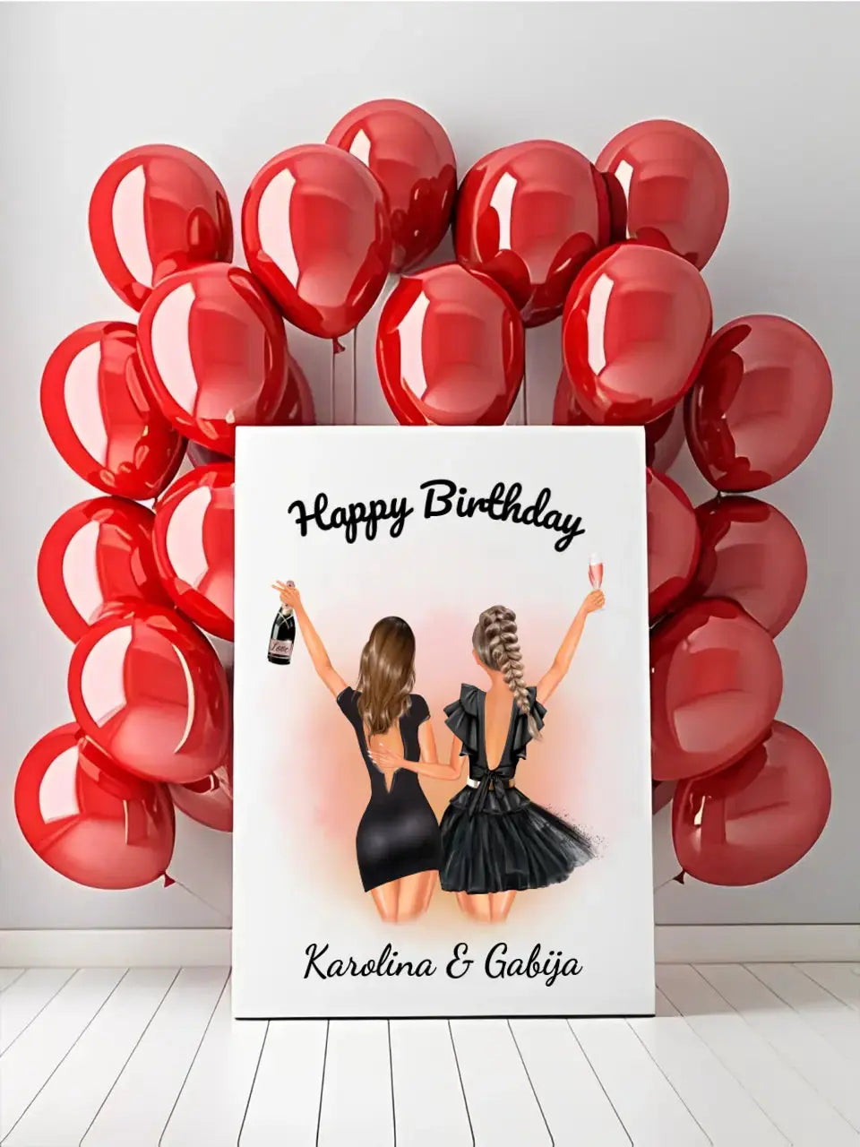 Personalizuotos gimtadienio merginos iliustraciją ant drobės Drobe - dovanokis.lt