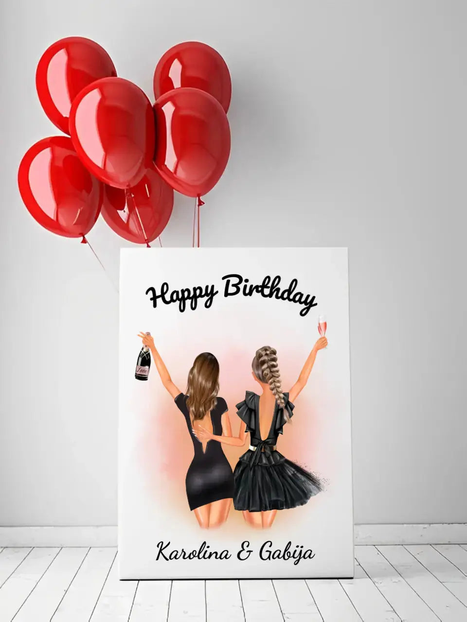 Personalizuotos gimtadienio merginos iliustraciją ant drobės Drobe - dovanokis.lt