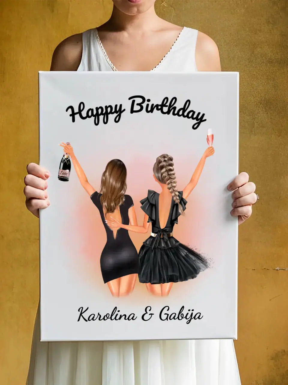 Personalizuotos gimtadienio merginos iliustraciją ant drobės Drobe - dovanokis.lt