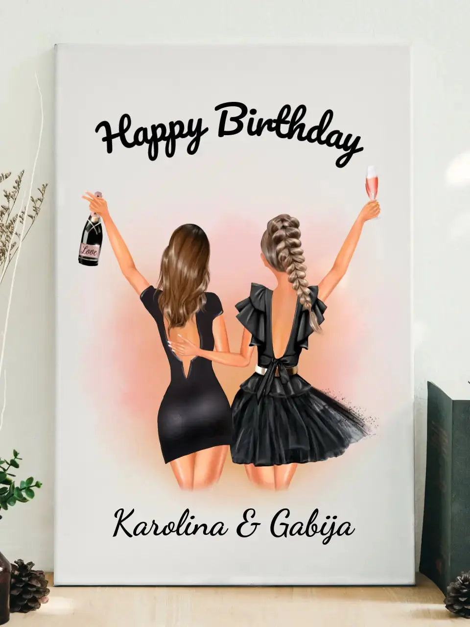 Personalizuotos gimtadienio merginos iliustraciją ant drobės Drobe - dovanokis.lt