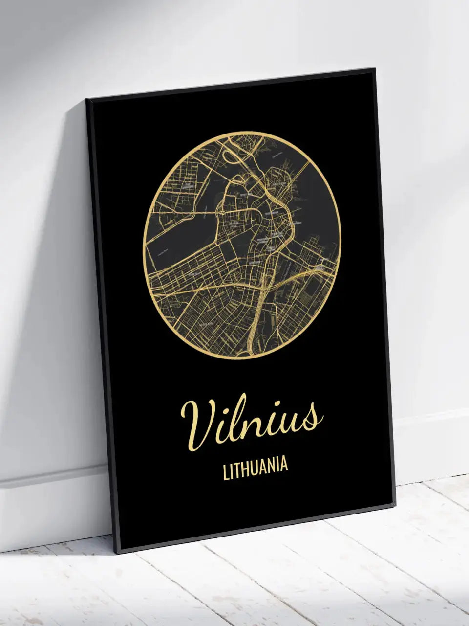 Personalizuotas auksinis, sidabrinis, bronzinis plakatas su jūsų buvimo vieta Poster - dovanokis.lt