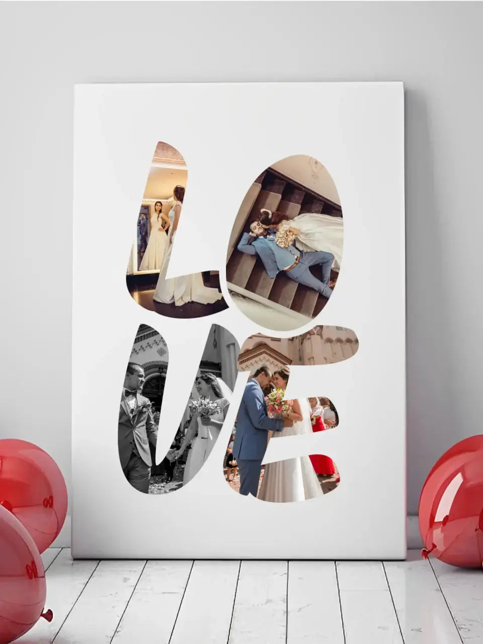 Didelės Love raides ant drobės su jūsų nuotraukomis Drobe - dovanokis.lt