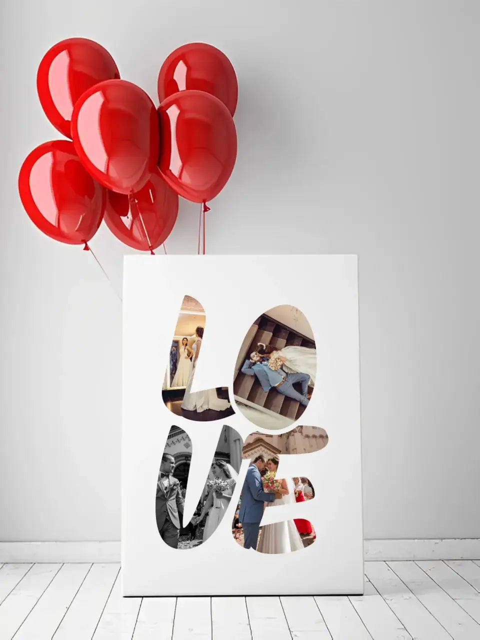 Didelės Love raides ant drobės su jūsų nuotraukomis Drobe - dovanokis.lt