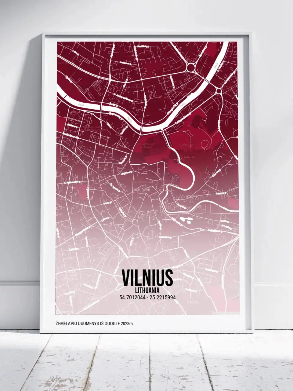 Personalizuotas miesto žemėlapio plakatas su jūsų pasirinkta vieta Poster - dovanokis.lt