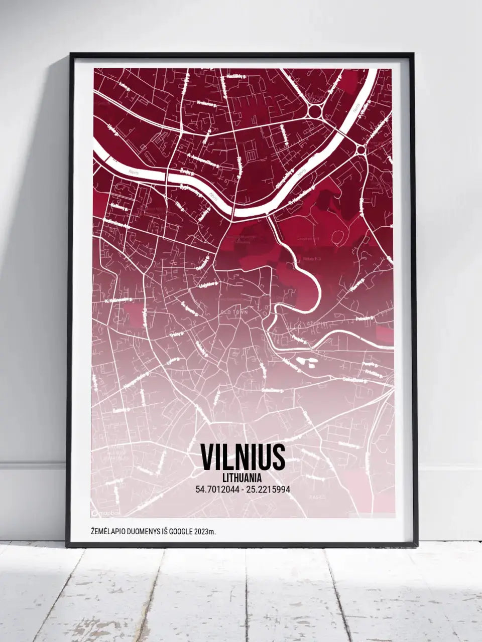 Personalizuotas miesto žemėlapio plakatas su jūsų pasirinkta vieta Poster - dovanokis.lt