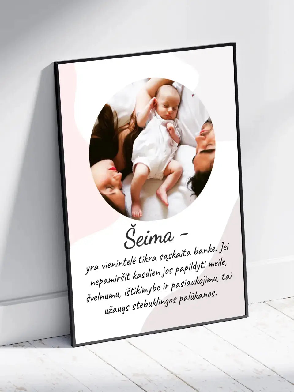 Personalizuotas šeimos plakatas su rėmeliu, su jūsų nuotrauka Poster - dovanokis.lt