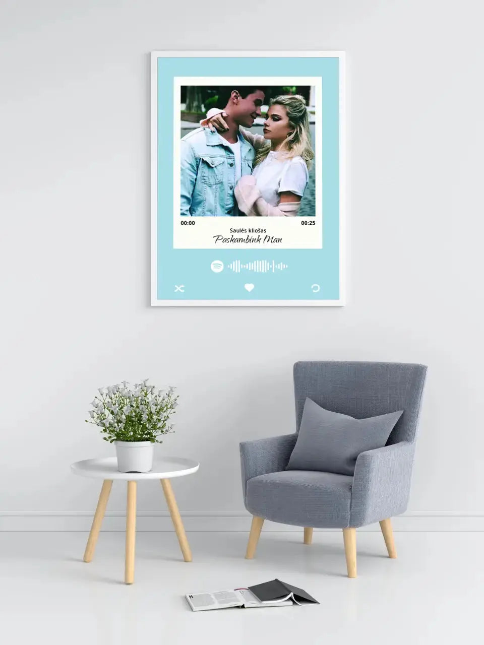 Personalizuotas Spotify muzikos grotuvo plakatas su jūsų daina ir spotify kodu Poster - dovanokis.lt