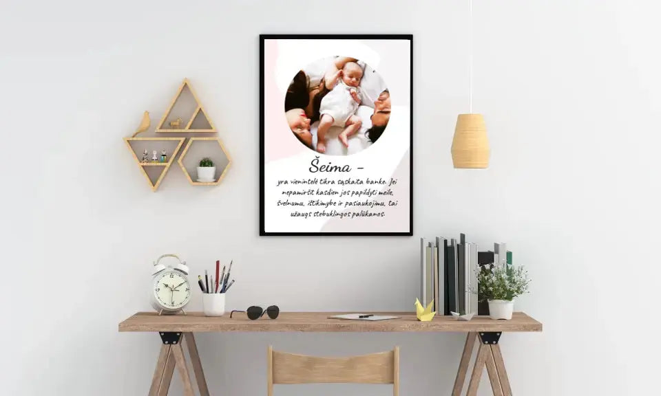 Personalizuotas šeimos plakatas su rėmeliu, su jūsų nuotrauka Poster - dovanokis.lt