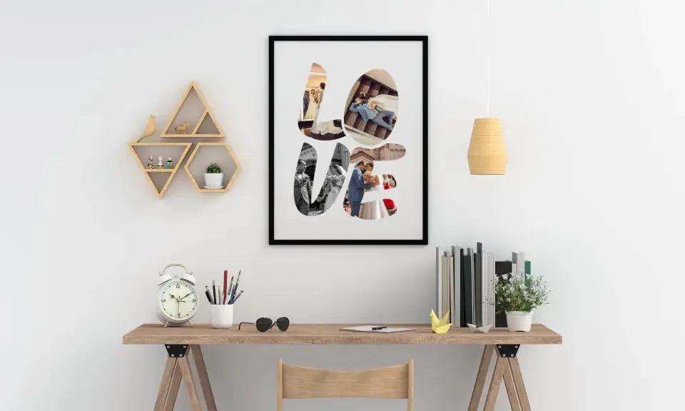 Personalizuotas LOVE raidės plakatas su jūsų nuotraukomis Poster - dovanokis.lt
