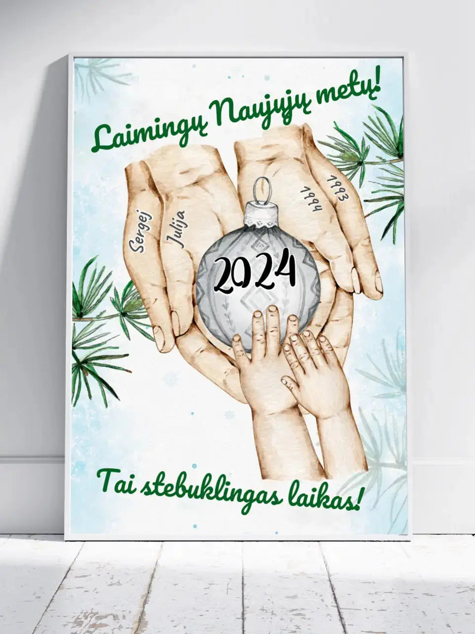 Personalizuotas Šeima ir 1-4 vaikai susikibę už rankų plakatas iliustracija, Kalėdinis plakatas, Motinos Rankos, Naujagimio Plakatas, Menas, Laikydami rankas, Šeimos rankos Poster - dovanokis.lt