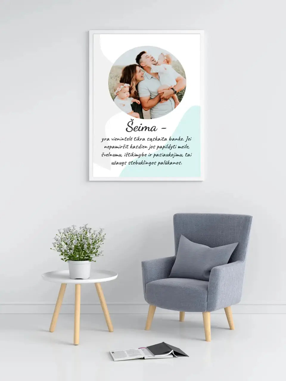 Personalizuotas šeimos plakatas su rėmeliu, su jūsų nuotrauka Poster - dovanokis.lt
