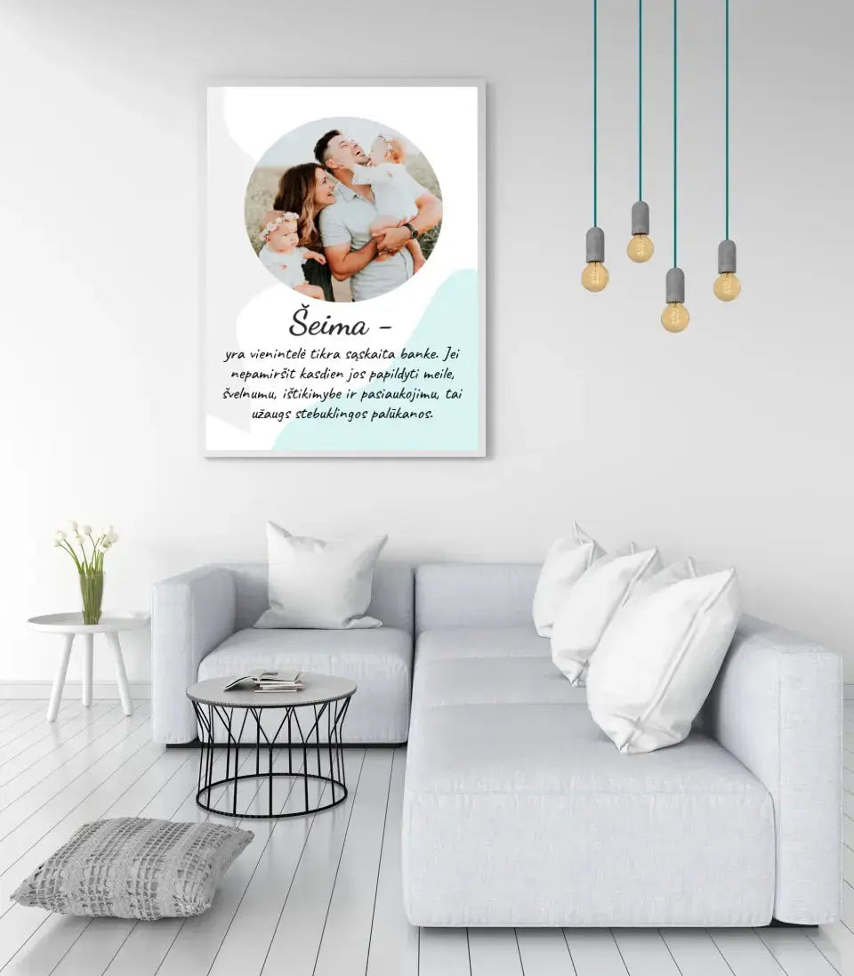 Personalizuotas šeimos plakatas su rėmeliu, su jūsų nuotrauka Poster - dovanokis.lt