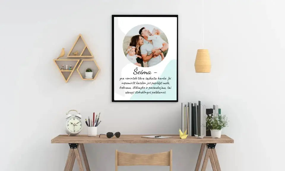 Personalizuotas šeimos plakatas su rėmeliu, su jūsų nuotrauka Poster - dovanokis.lt