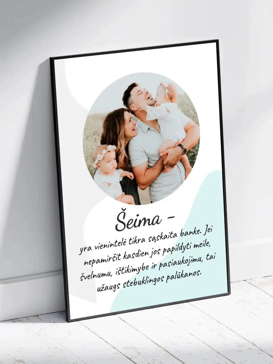 Personalizuotas šeimos plakatas su rėmeliu, su jūsų nuotrauka Poster - dovanokis.lt