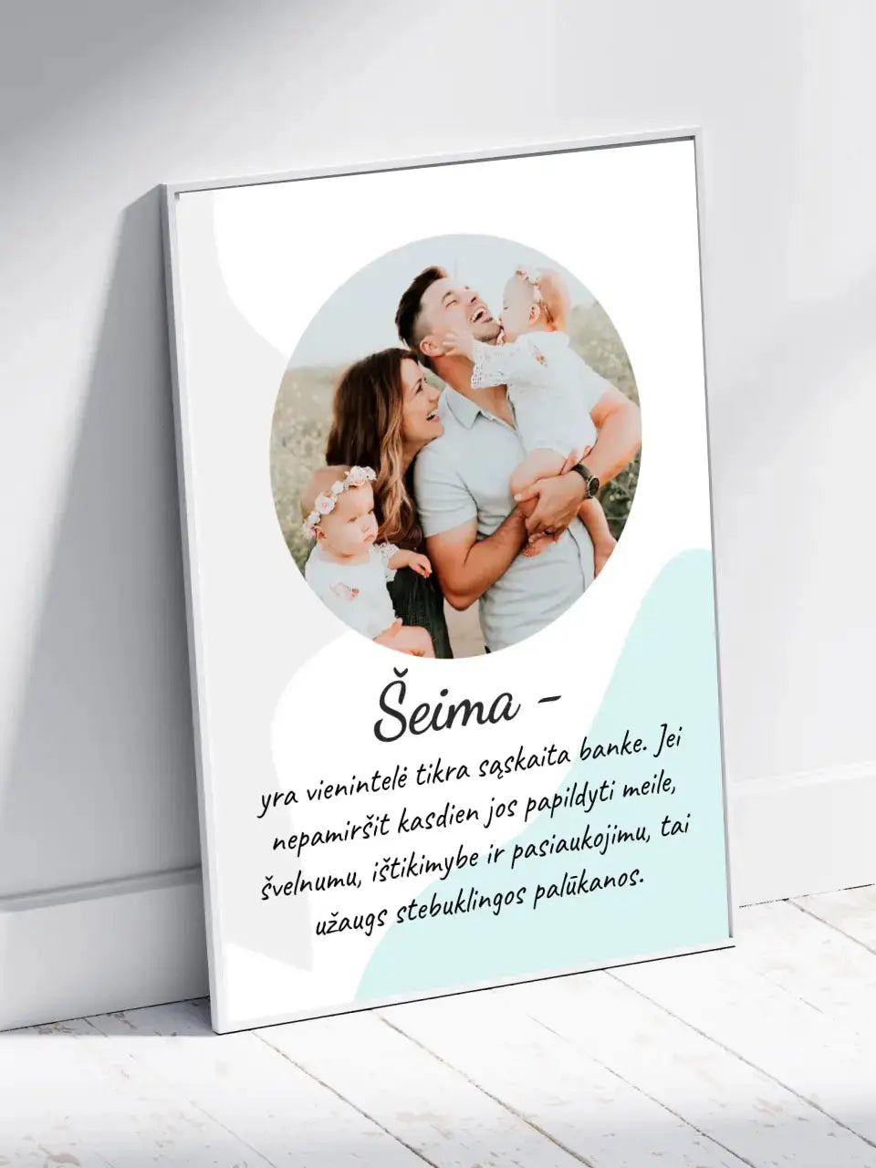Personalizuotas šeimos plakatas su rėmeliu, su jūsų nuotrauka Poster - dovanokis.lt