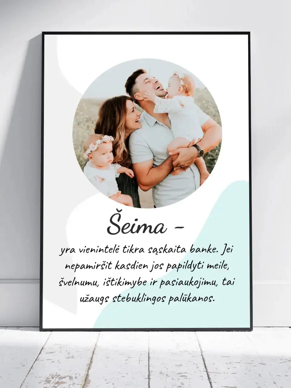 Personalizuotas šeimos plakatas su rėmeliu, su jūsų nuotrauka Poster - dovanokis.lt