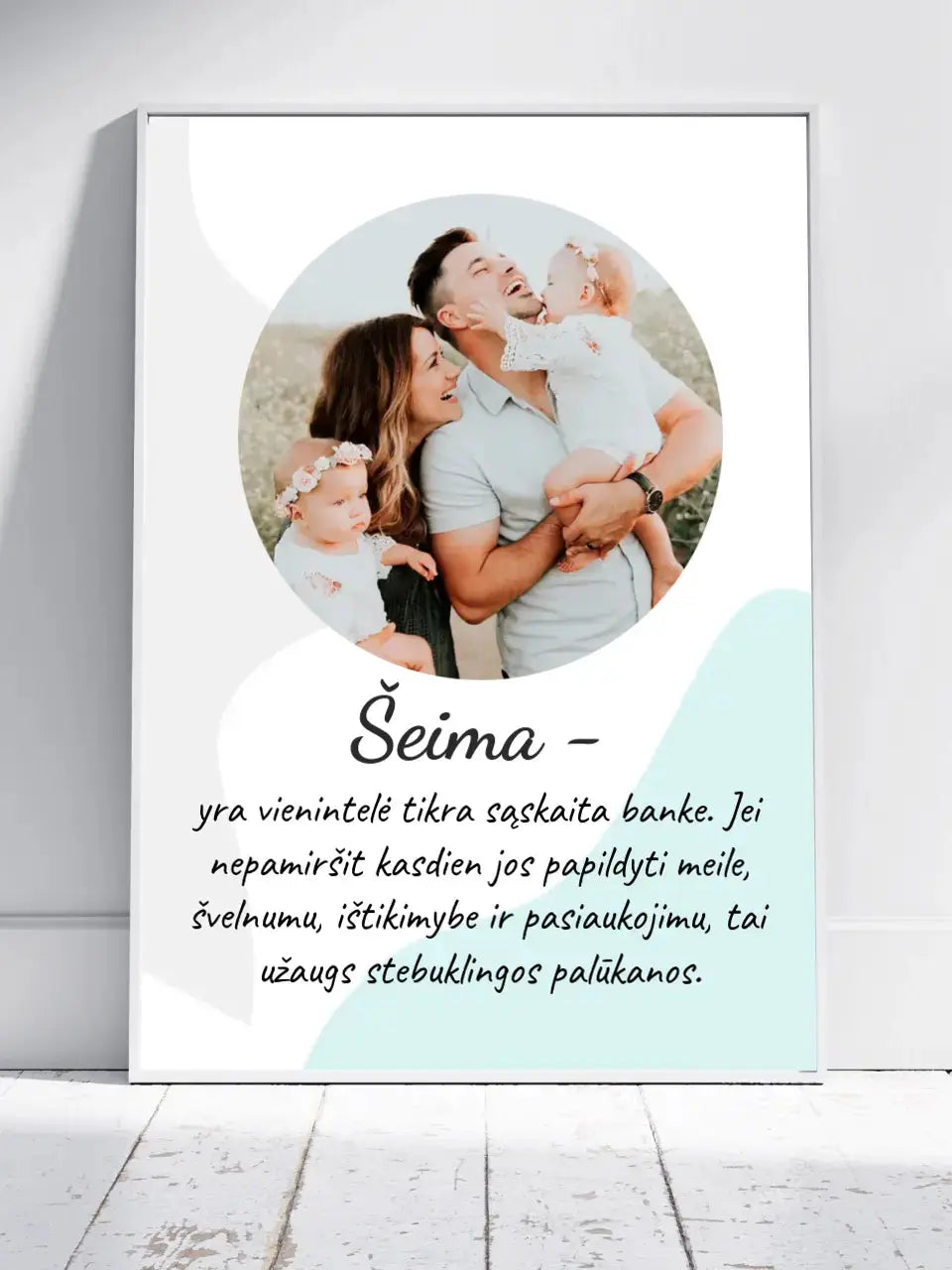 Personalizuotas šeimos plakatas su rėmeliu, su jūsų nuotrauka Poster - dovanokis.lt
