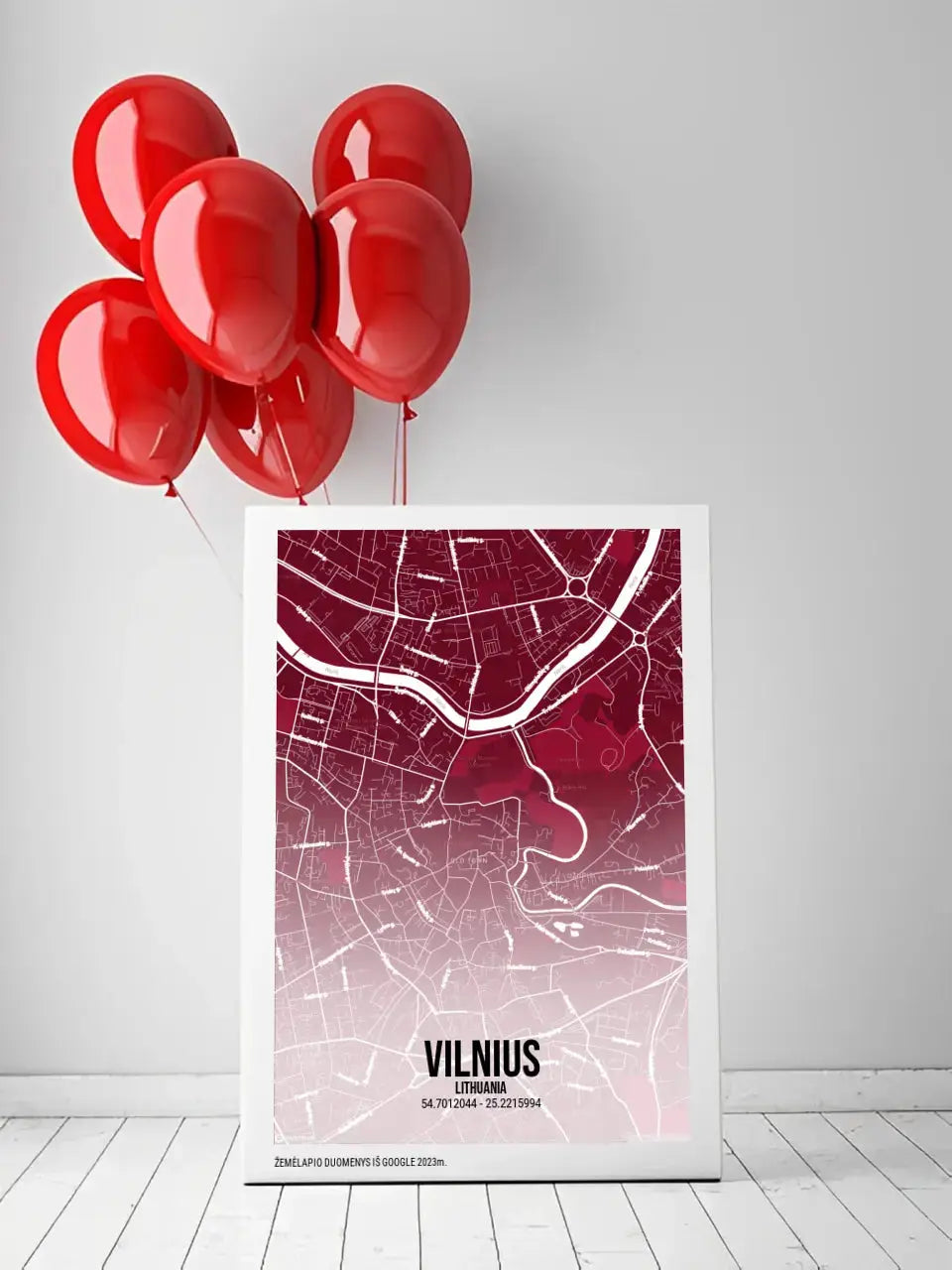 Personalizuotas miesto žemėlapis ant drobės su jūsų pasirinkta vieta Drobe - dovanokis.lt