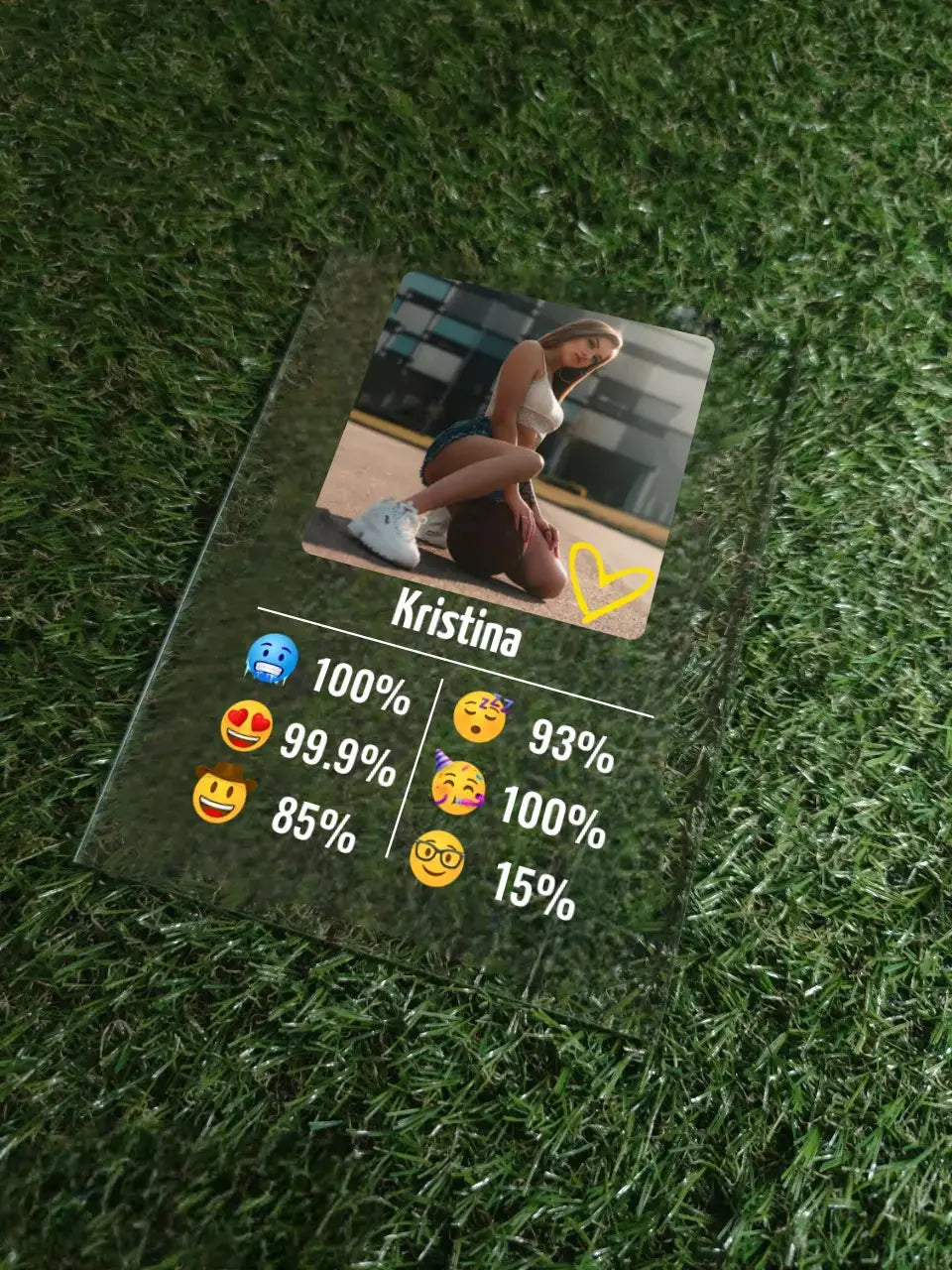 Personalizuotas "Emojis" stiklinis posteris su jūsų nuotrauka TeeInBlue