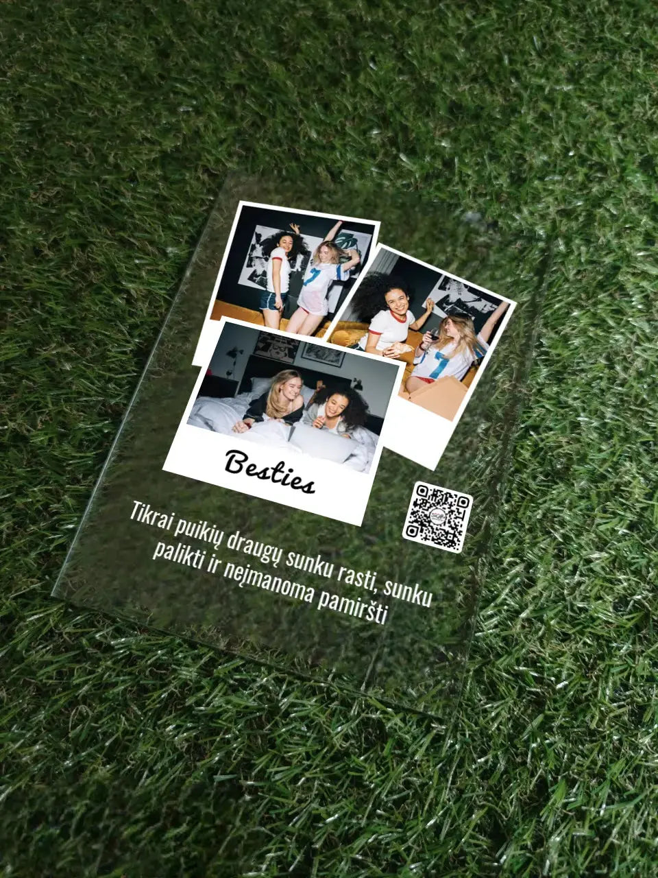 Personalizuotas "Besties" stiklinis posteris su jūsų nuotrauka TeeInBlue