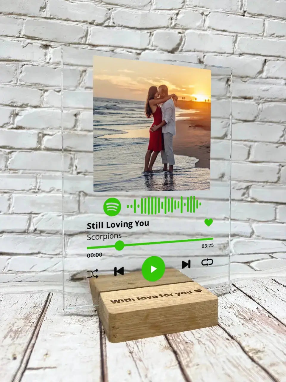 Personalizuotas "Spotify" stiklinis posteris su jūsų nuotrauka TeeInBlue