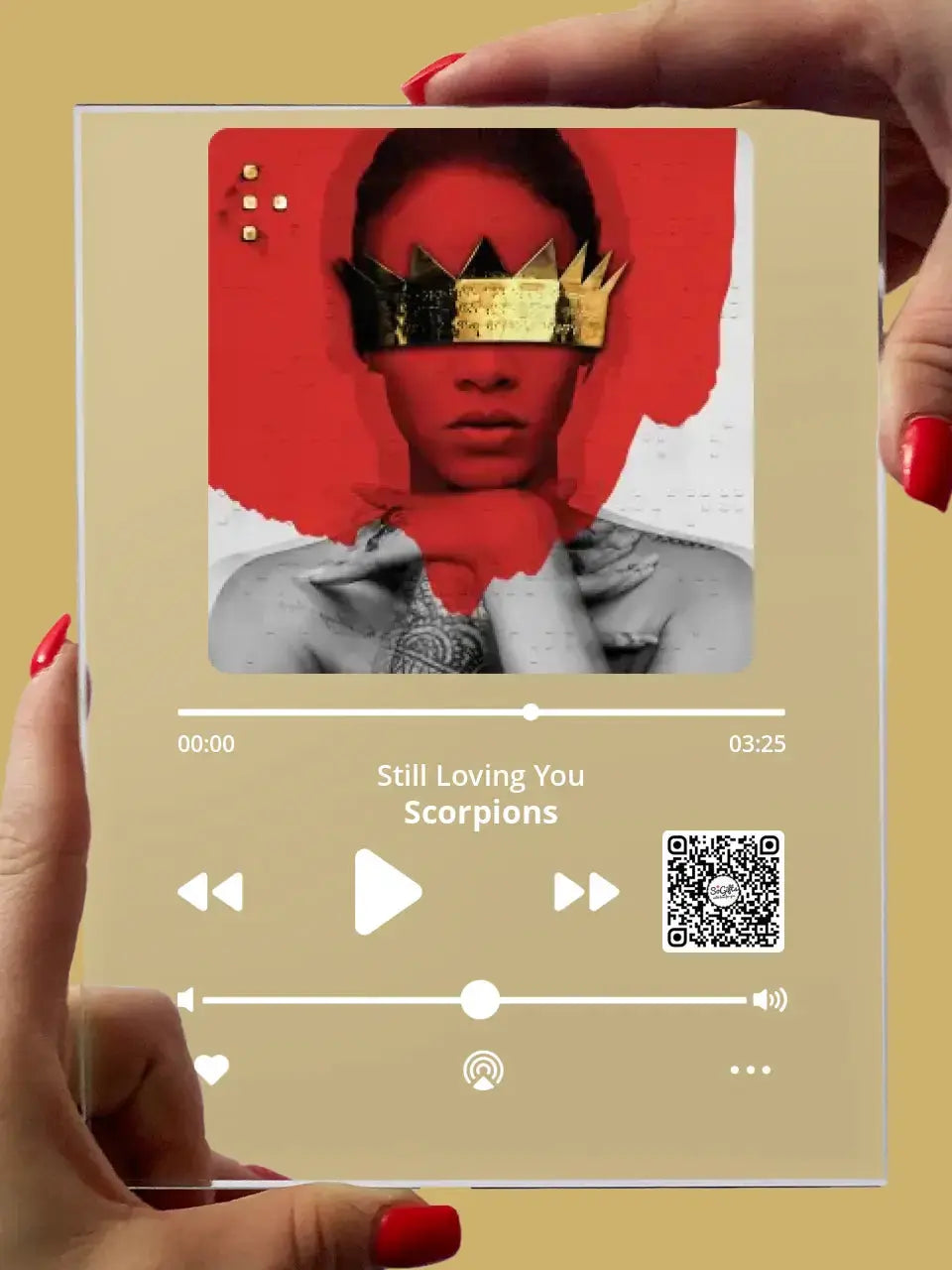 Personalizuotas "Apple Music" stiklinis posteris su jūsų nuotrauka TeeInBlue