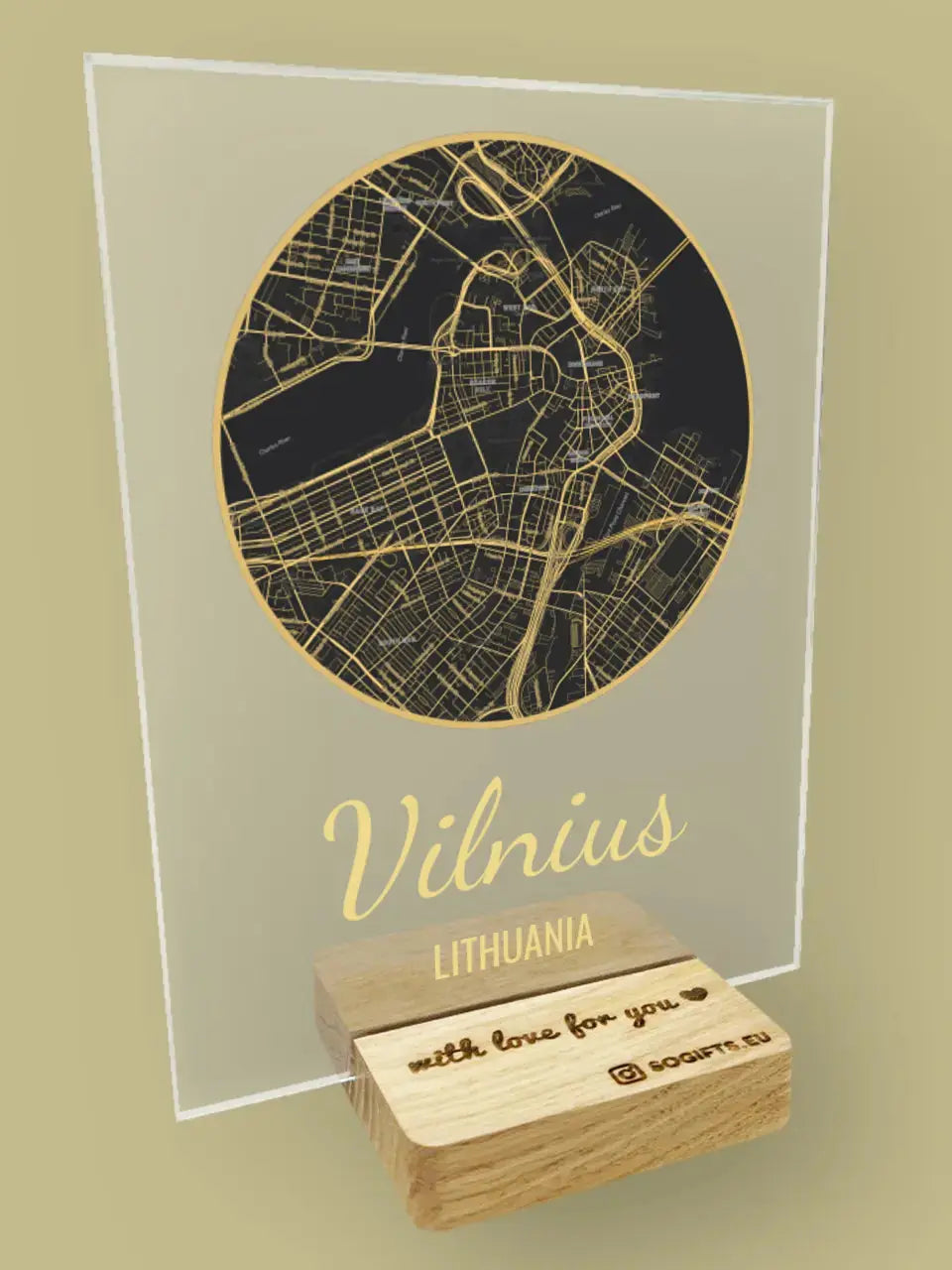 Personalizuotas auksinis, sidabrinis, bronzinis žemėlapio stiklinis posteris, su jūsų įsimintina vieta TeeInBlue