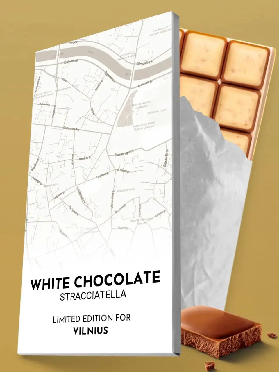 Personalizuota šokoladinė dėžutė su jūsų vieta ir žemėlapio stiliaus pasirinkimu TeeInBlue Šokoladas