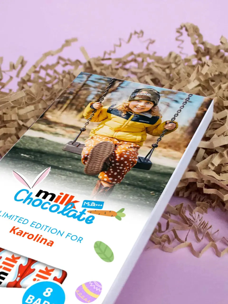 Personalizuota Kinder 8 batonėlių šokoladinė dėžutė su jūsų nuotrauka Šokoladas - dovanokis.lt