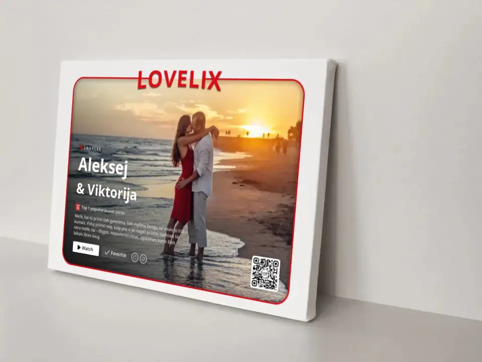 Personalizuotas "Lovelix" dizaino kūrinys ant drobės su jūsų nuotraukomis ir vardais Drobe - dovanokis.lt