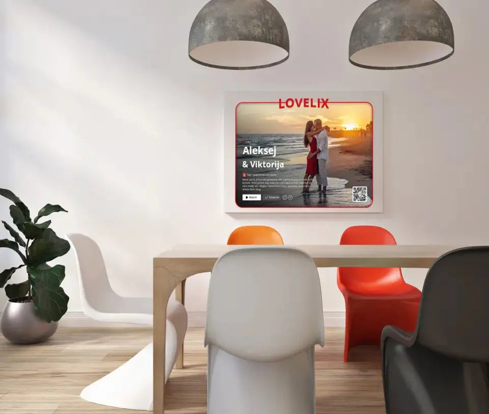 Personalizuotas "Lovelix" dizaino kūrinys ant drobės su jūsų nuotraukomis ir vardais Drobe - dovanokis.lt
