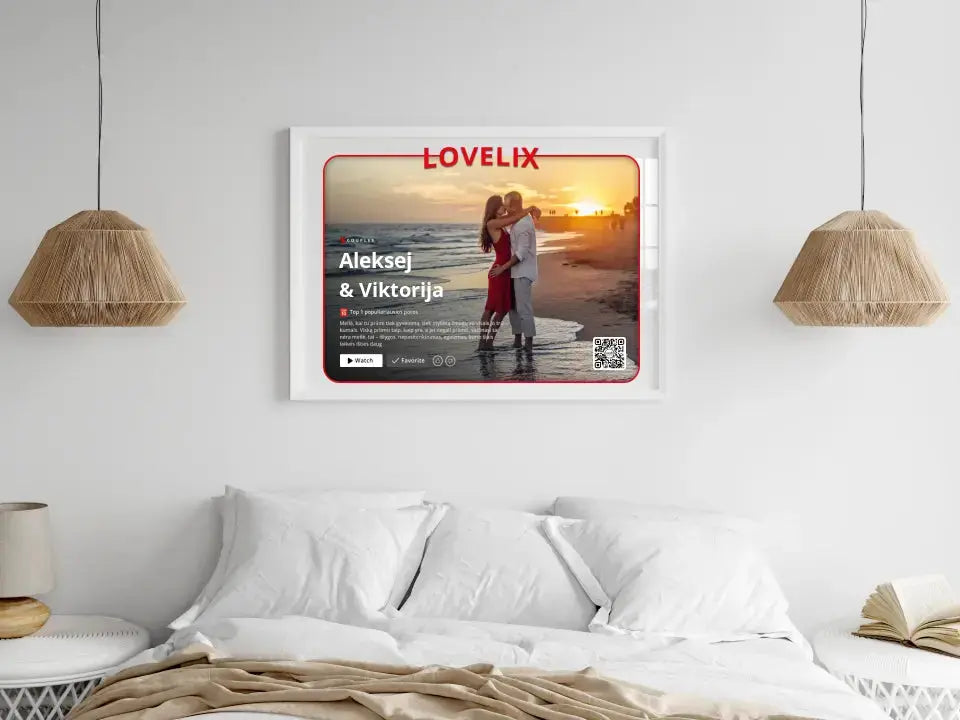 Personalizuotas "Lovelix" dizaino įrėmintas plakatas su jūsų nuotrauka ir vardais Poster - dovanokis.lt