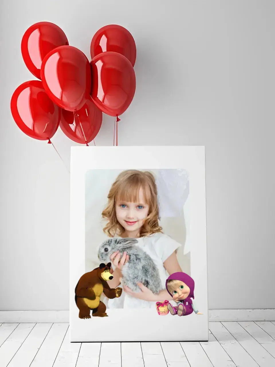 Personalizuotas "Masha ir Lokys" dizaino kūrinys ant drobės su jūsų nuotrauka Drobe - dovanokis.lt