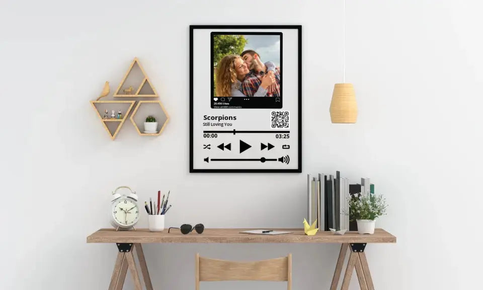 Personalizuotas "Besties" dizaino įrėmintas plakatas su jūsų nuotrauka ir pasirinkta daina Posteris(Plakatas) - dovanokis.lt