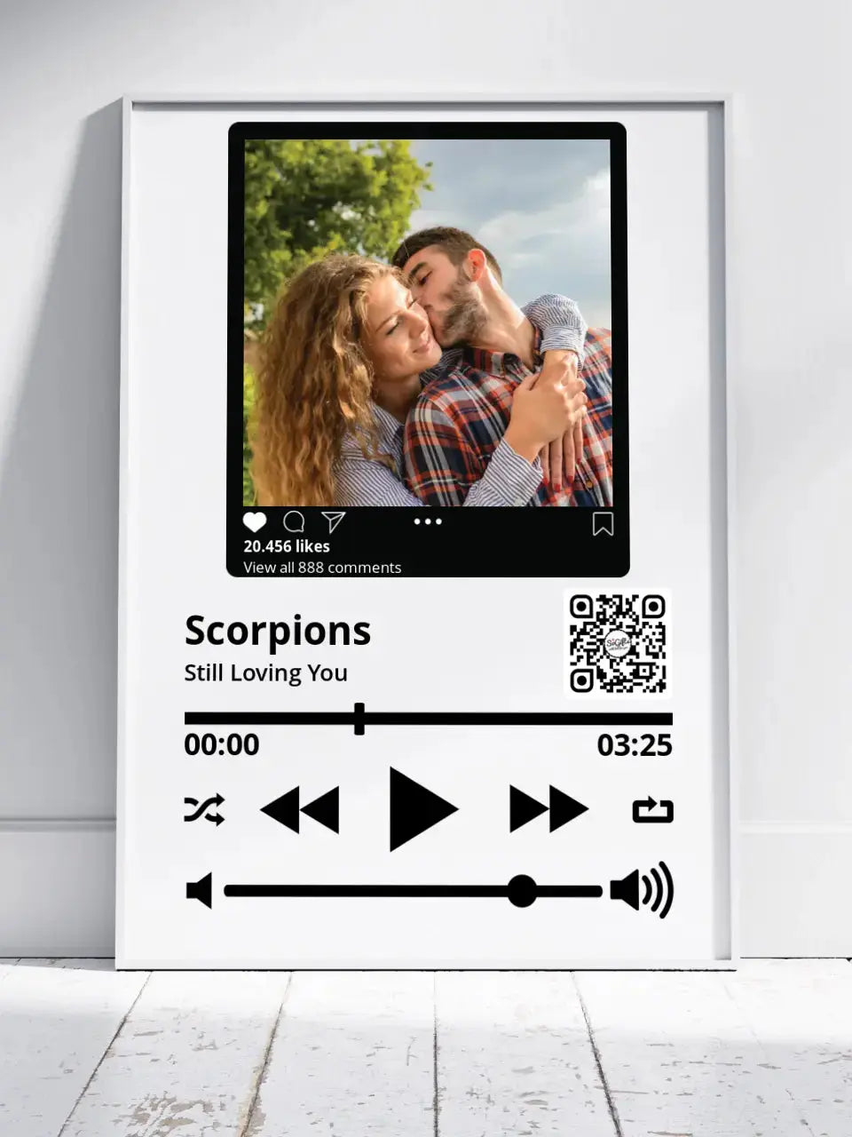 Personalizuotas "Besties" dizaino įrėmintas plakatas su jūsų nuotrauka ir pasirinkta daina Posteris(Plakatas) - dovanokis.lt