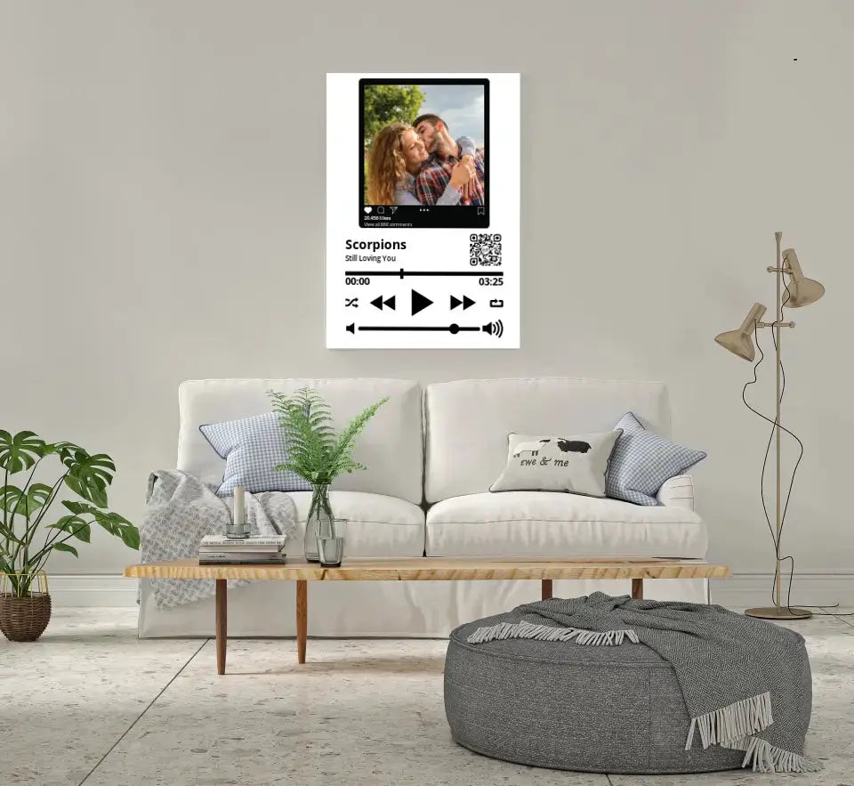 Personalizuotas "So Player + Instagram" muzikos grotuvas su jūsų nuotrauka ir daina ant drobės Drobe - dovanokis.lt