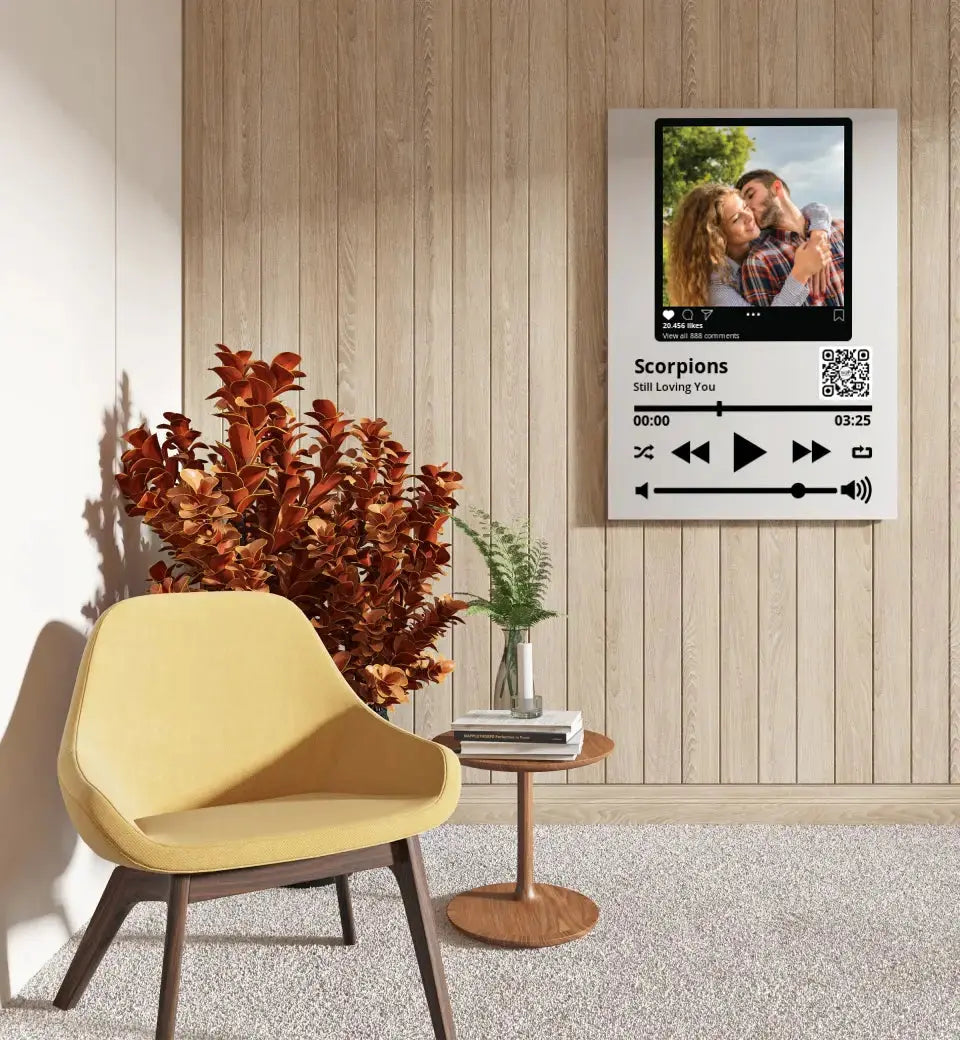 Personalizuotas "So Player + Instagram" muzikos grotuvas su jūsų nuotrauka ir daina ant drobės Drobe - dovanokis.lt