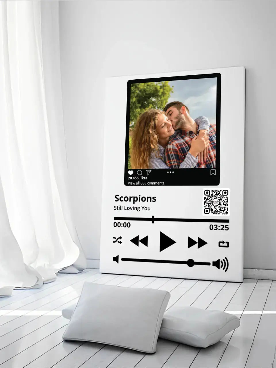 Personalizuotas "So Player + Instagram" muzikos grotuvas su jūsų nuotrauka ir daina ant drobės Drobe - dovanokis.lt