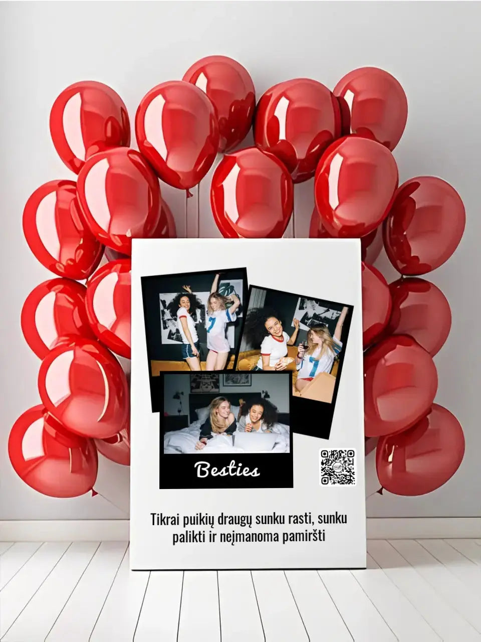 Personalizuotas "Besties" kūrinys ant drobės su jūsų nuotrauka ir tekstu Drobe - dovanokis.lt