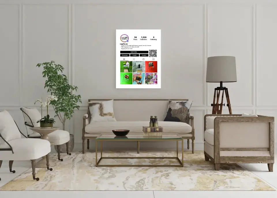 Personalizuotas "Instagram Profilio" dizaino kūrinys ant drobės su jūsų nuotraukomis Drobe - dovanokis.lt