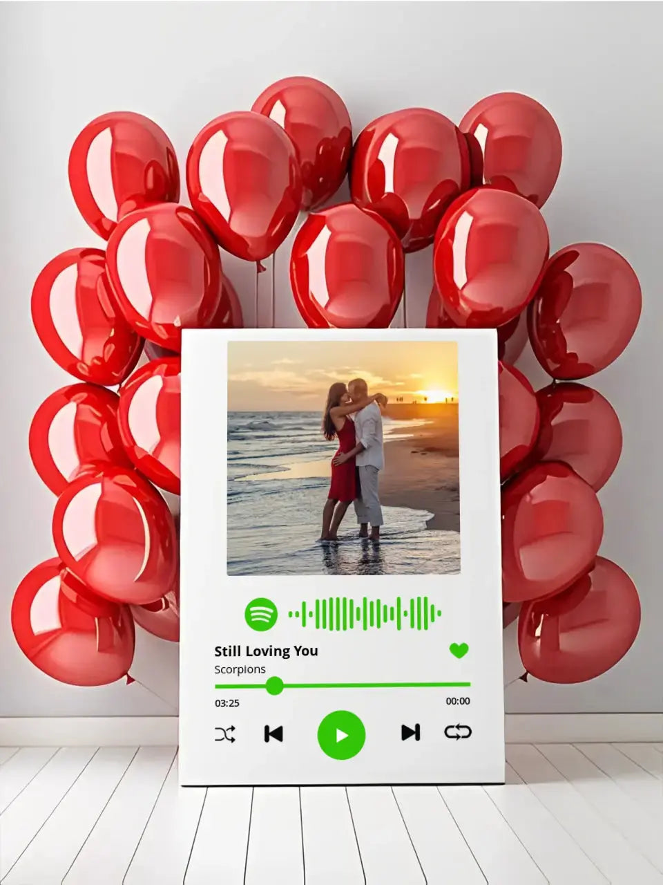 Personalizuotas Spotify muzikos grotuvas ant drobės su jūsų nuotrauka, daina ir spotify kodu Drobe - dovanokis.lt