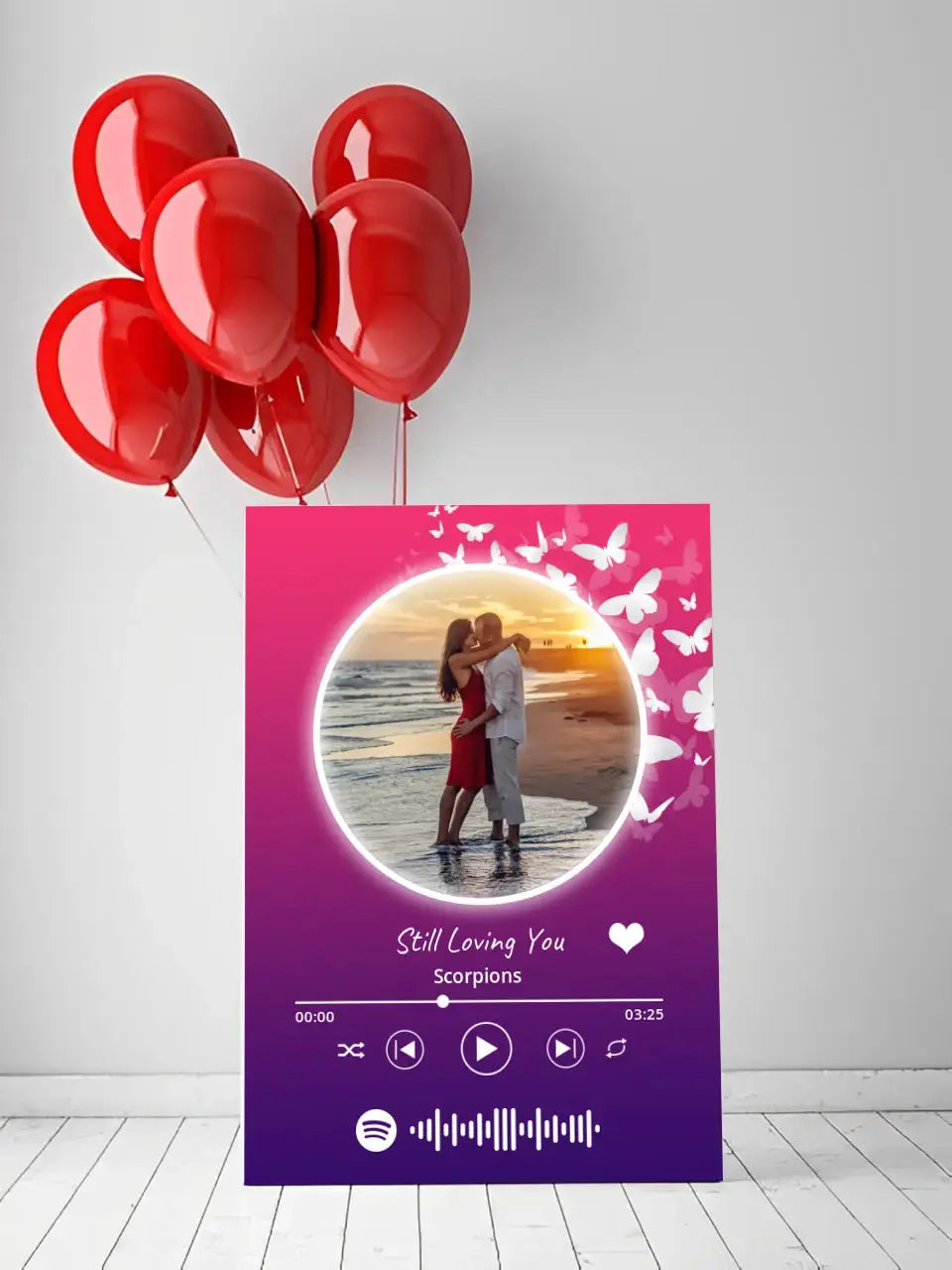 Personalizuotas Spotify muzikos grotuvas ant drobės su jūsų nuotrauka, daina ir spotify kodu Drobe - dovanokis.lt