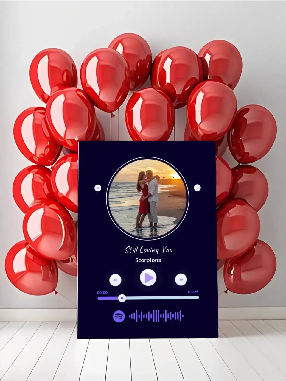 Personalizuotas Spotify muzikos grotuvas ant drobės su jūsų nuotrauka, daina ir spotify kodu Drobe - dovanokis.lt