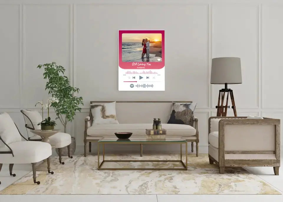 Personalizuotas Spotify muzikos grotuvas ant drobės su jūsų nuotrauka, daina ir spotify kodu Drobe - dovanokis.lt