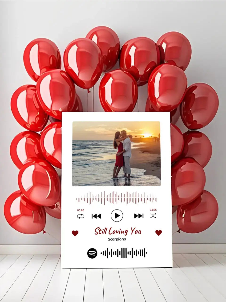 Personalizuotas Spotify muzikos grotuvas ant drobės su jūsų nuotrauka, daina ir spotify kodu Drobe - dovanokis.lt